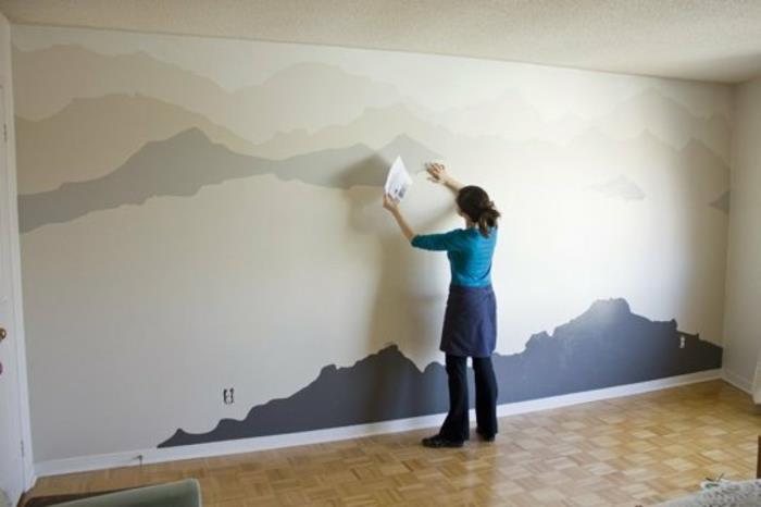 idées de conception de mur montagnes bricolage décoration murale