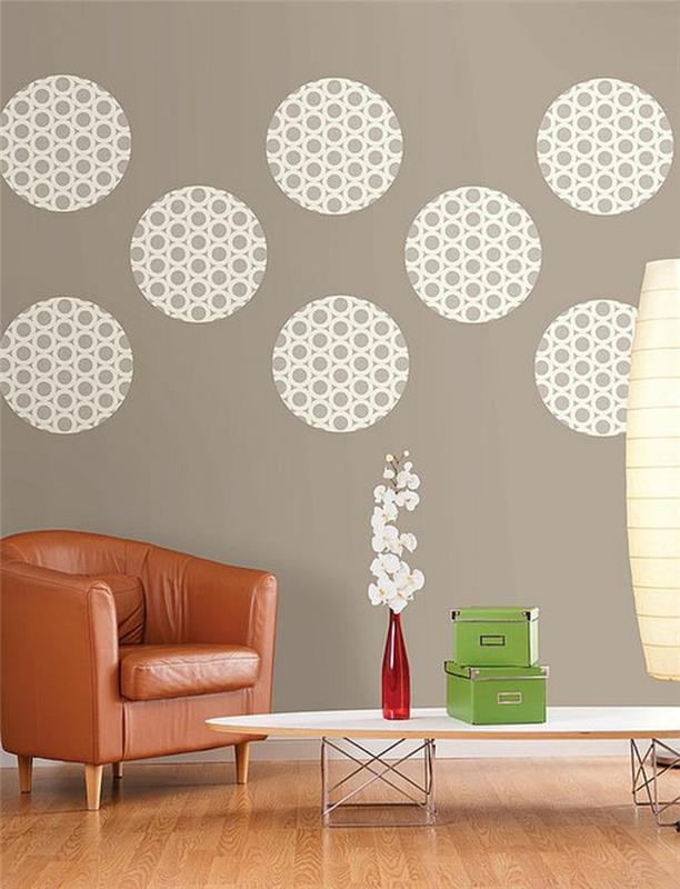idées de conception de mur faites-le vous-même cercles de papier peint