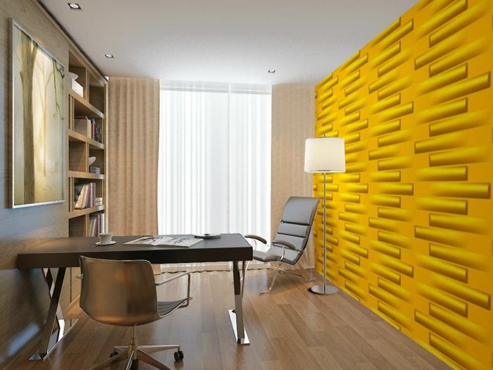 idées de conception de mur panneaux muraux jaunes idées de maison
