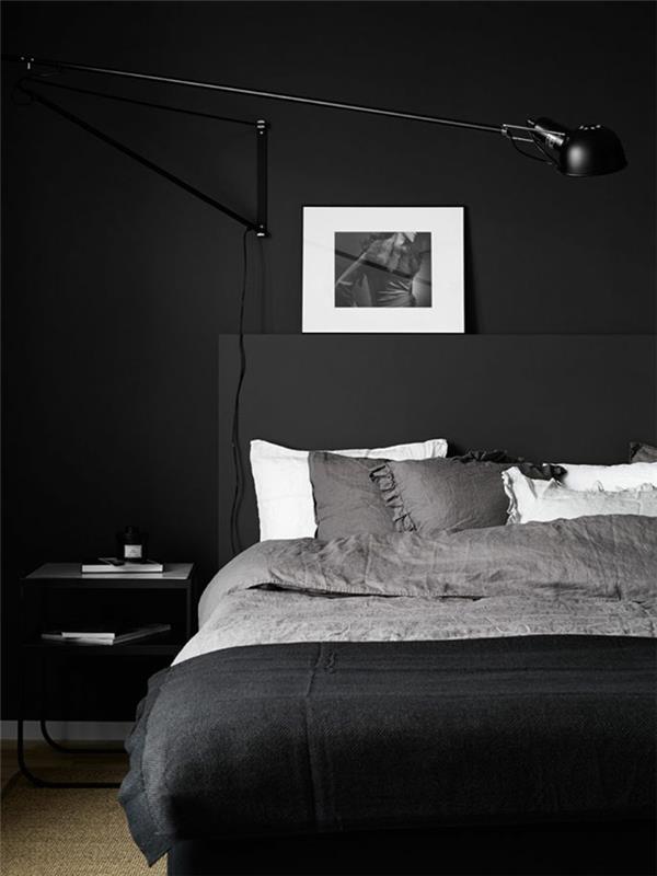 idées de design de mur chambre murs noirs charisme masculin