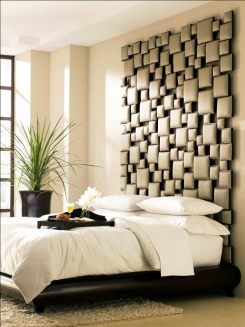 mur design chambre lit tête de lit original