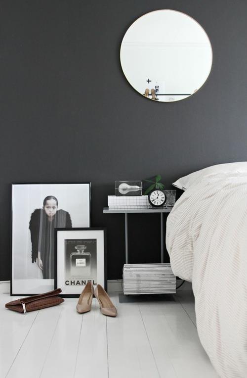 mur design chambre mur peinture miroir femmes style