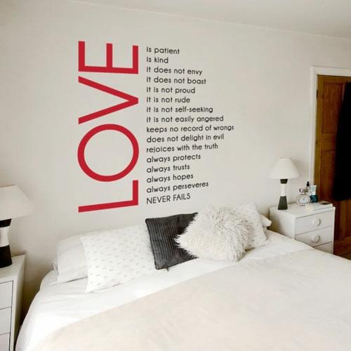 mur design chambre mur pochoir citations amour