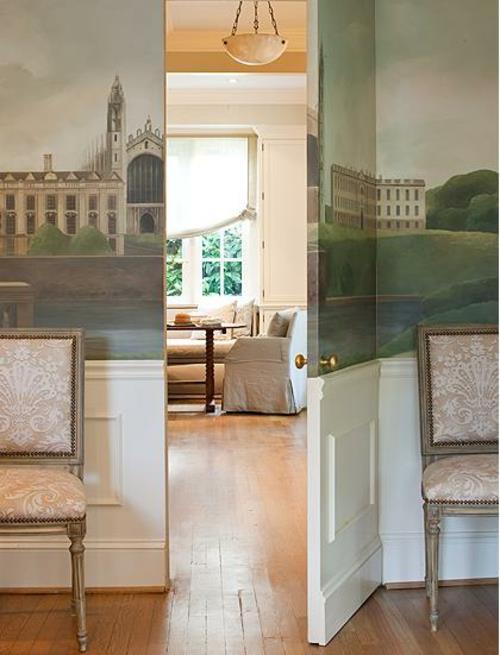 Pomysł na malowanie ścian tajne drzwi podłogi z drewna klasyczny sprzęt