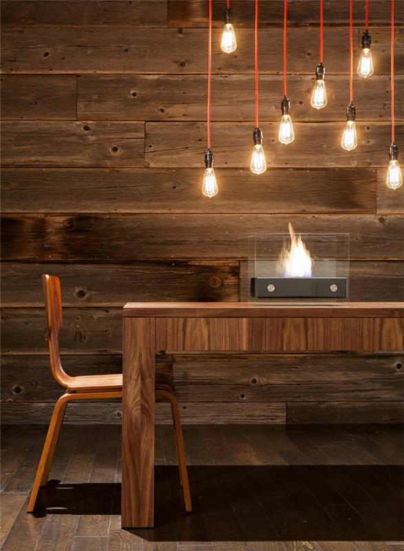 panneaux muraux salle à manger mur design table en bois