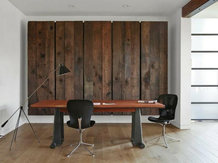 panneaux muraux bois bureau à domicile plancher en bois
