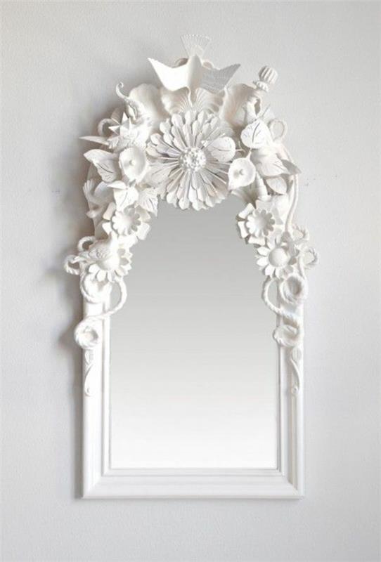miroir mural blanc éléments décoratifs miroir