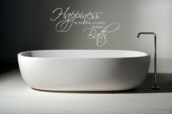 paroles murales salle de bain baignoire murs gris clair