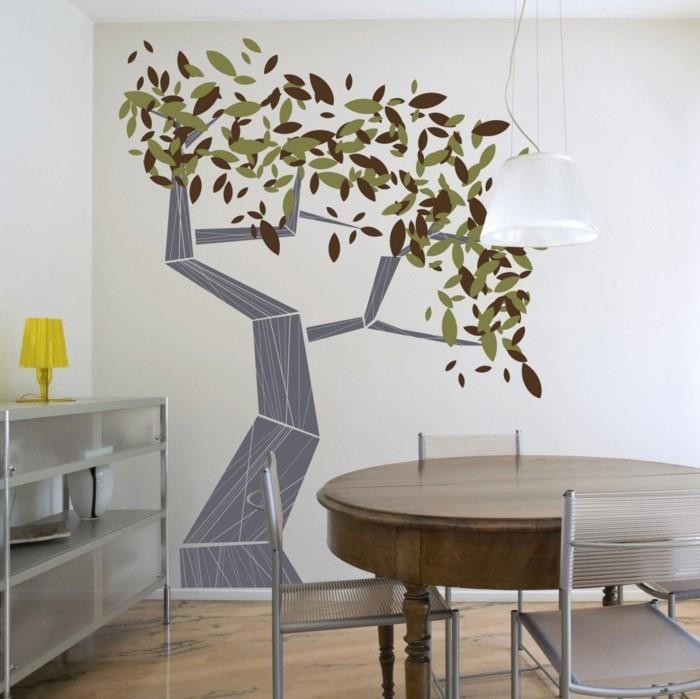 stickers muraux arbre idées de vie salle à manger