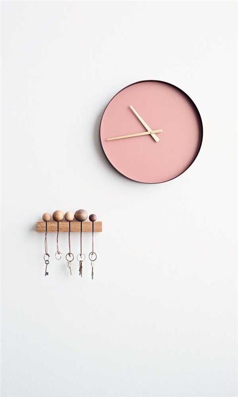 zegar ścienny - różowy pomysł na piękny zegar