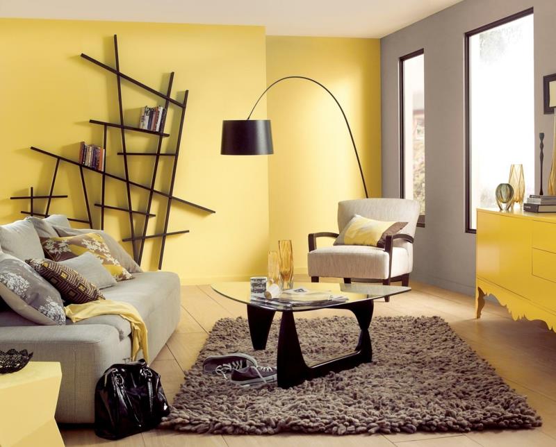 idées de couleurs chaudes pour les murs du salon couleur jaune des murs