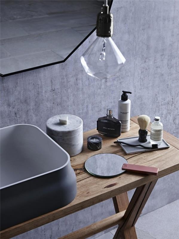 lavabo design en céramique noir lavabo en bois naturel