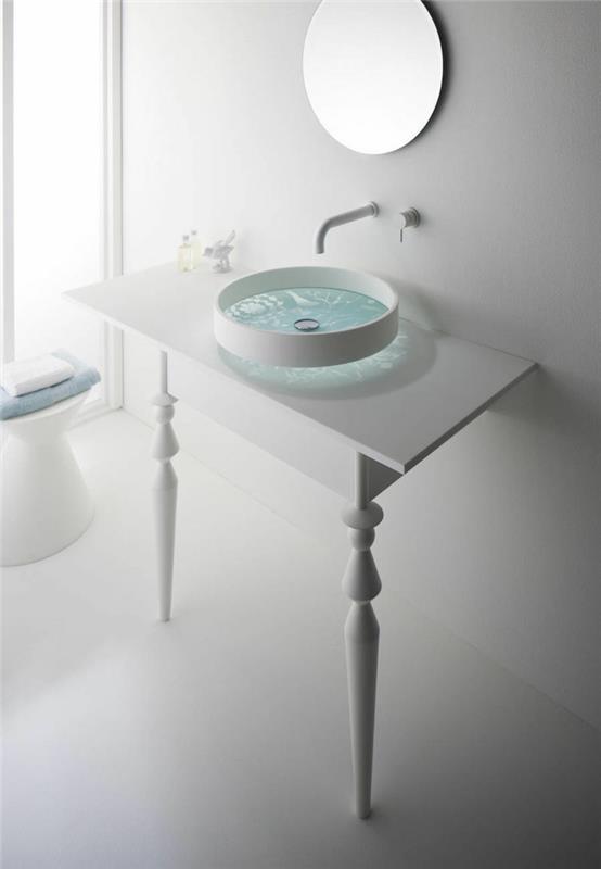 évier design minimaliste ameublement de salle de bain miroir mural de vanité blanc