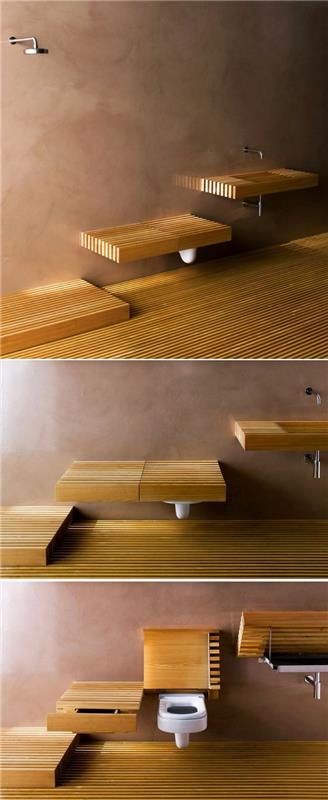 évier design en bois de rapsel