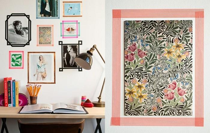 pomysły na taśmę washi kolorowe zdjęcia do dekoracji ścian!
