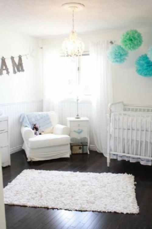białe pomysły na projekt pokoju dziecięcego miękki dywan
