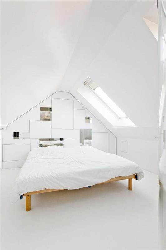chambre blanche plancher blanc minimaliste