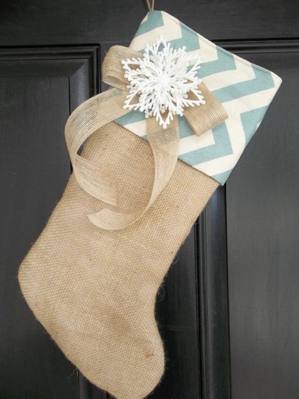 rękodzieło bożonarodzeniowe buty mikołaj do szycia rustykalnej tkaniny konopnej
