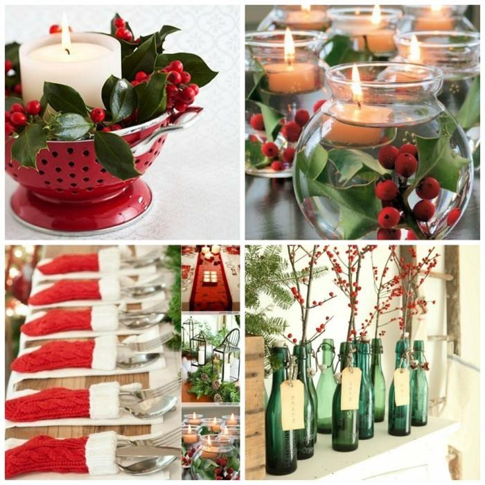 dekoracje świąteczne pomysły na majsterkowanie upcykling sitko kuchenne świece szklane butelki