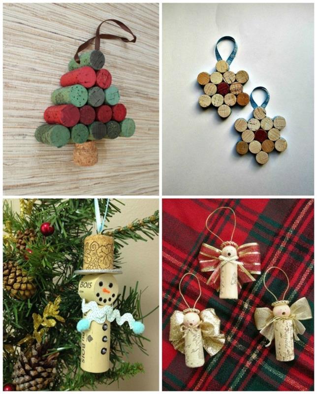 Décorations de Noël Idées de bricolage pour les bouchons de vin pour faire vos propres décorations de Noël