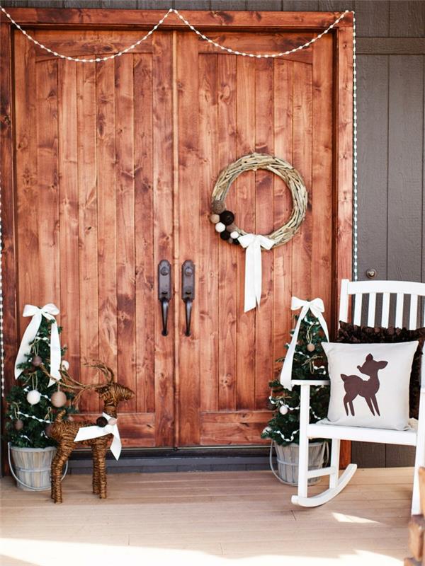 Idées de décoration de Noël chaîne rustique scandinave chaise à bascule déco