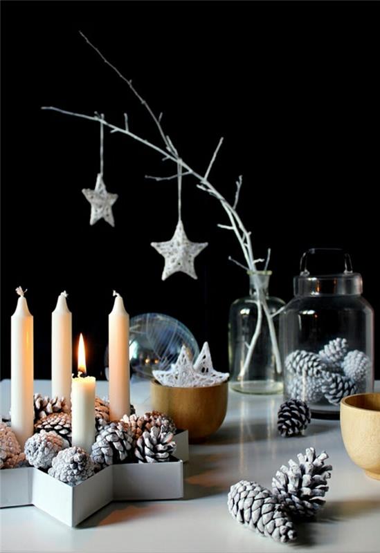 idées de décoration de noël décorations de noël scandinaves étoiles bougies