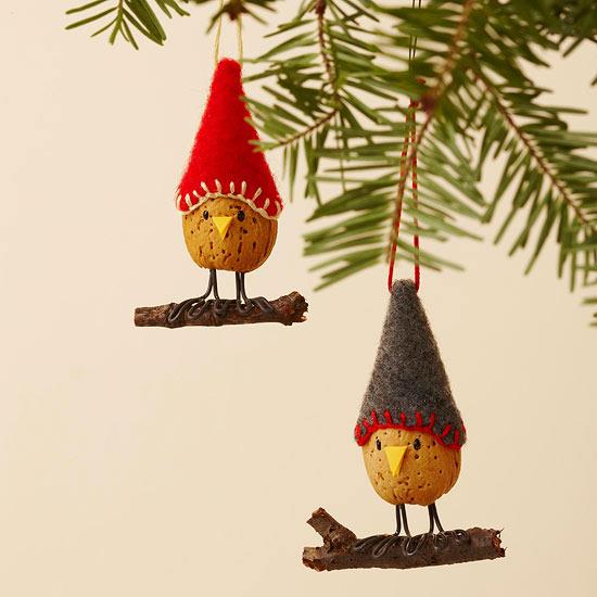 décoration de noël bricoler amandes poussin arbre de noël