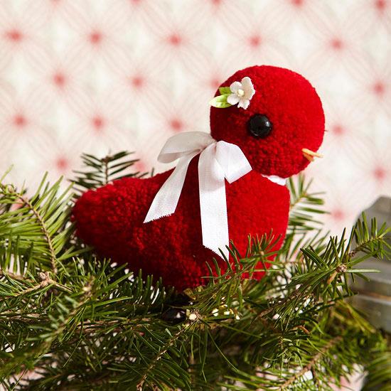 bricoler décorations de noël arbre de noël ornement oiseau laine