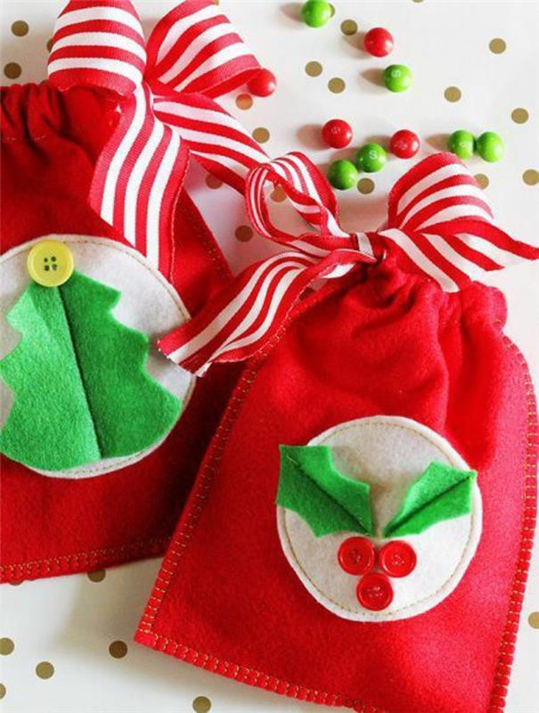pomysły na prezenty świąteczne pomysły na majsterkowanie filcowe torby czerwone