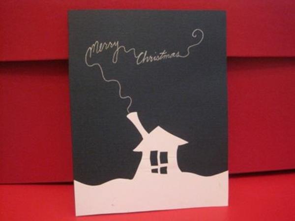 majsterkować kartki świąteczne pomysły piękny biały dom
