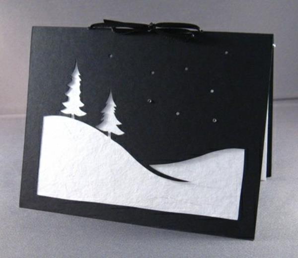 kartki świąteczne śnieg majsterkować diy dzieci zima śnieg