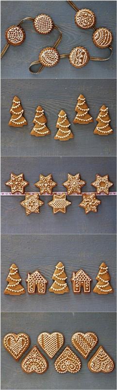 les biscuits de noël organisent simplement la décoration de forme