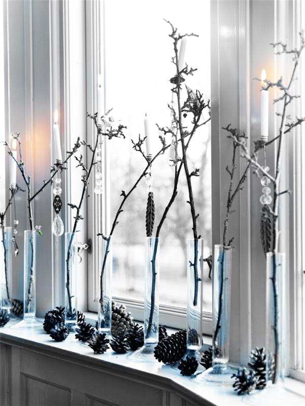 décorations de noël style scandinave idées de décoration de fenêtre robinet verre