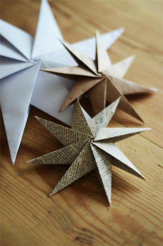 Étoiles de Noël de la feuille d'enfants de modèles de bricolage en papier