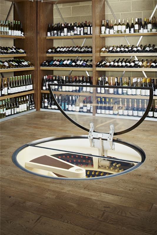 stockage de vin portes en verre cave à vin bodne spirale design rond