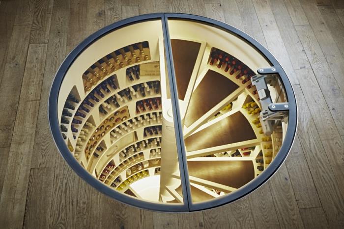 stockage de vin cave à vin conception en spirale ronde