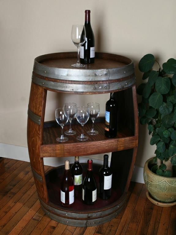 casier à vin bricoler tonneau en bois bouteilles de vin verres à vin