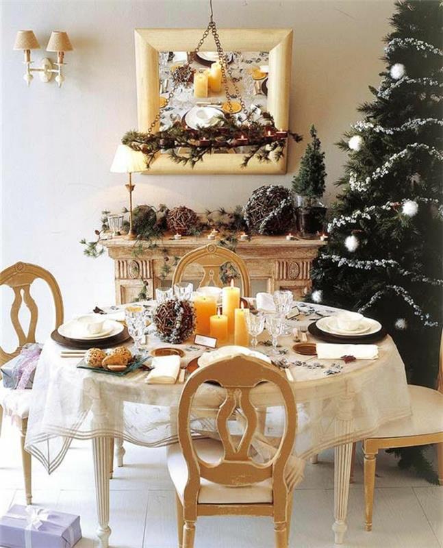 idées de vie salle à manger table à manger décoration bougies arbre de noël