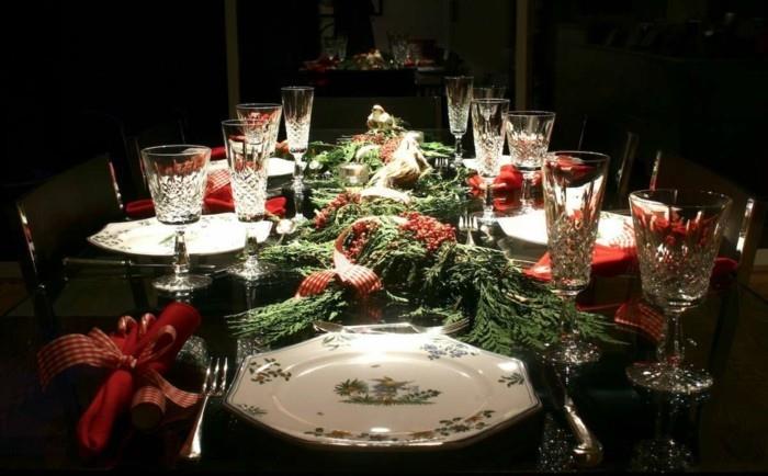 idées de vie salle à manger vert motifs traditionnels noël