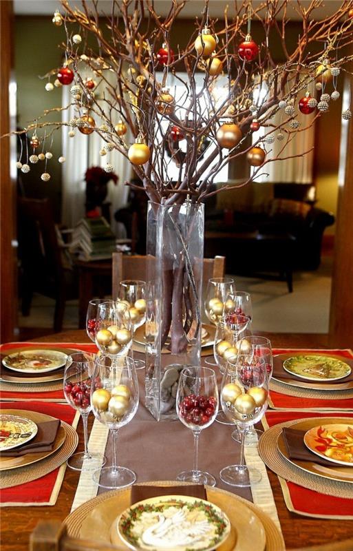 décoration décor à la maison salle à manger branches de noël