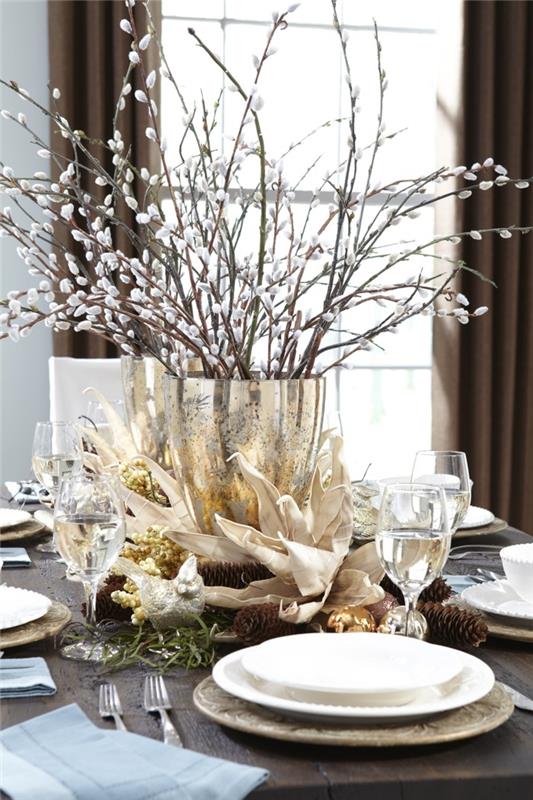 idées de vie salle à manger décorations de noël cônes boules élégant