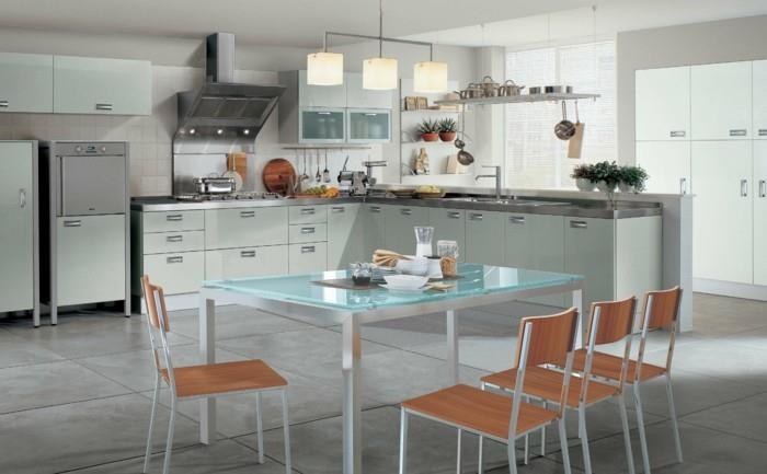 idées de vie cuisine coin cuisine avec belle table à manger et carrelage au sol