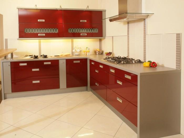 idées de vie cuisine accents rouges dans le coin cuisine