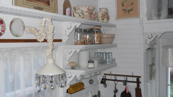 pomysły na życie kuchnia shabby chic pomysły miejsce do przechowywania półki ścienne