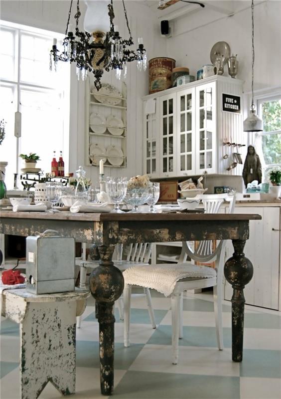 pomysły na życie kuchnia meble shabby chic z patyną