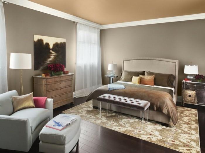 pomysły na życie sypialnia beżowe ściany piękne pomysły na dywan w stylu deco