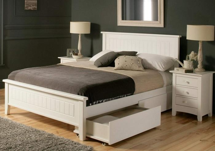 pomysły na życie sypialnia łóżko projekt funkcjonalne szuflady