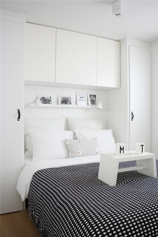 idées de vie chambre murs blancs accents de meubles blancs
