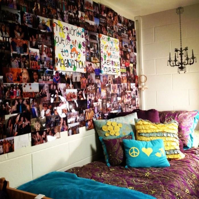 pomysły na wystrój mieszkania pokój dziewczyn kolaż zdjęć tumblr