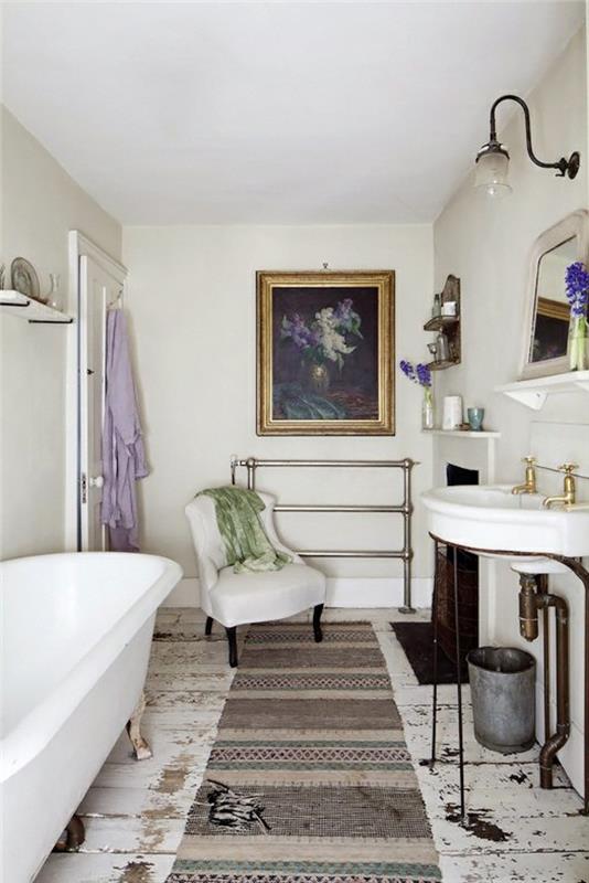 Pomysły na umeblowanie mieszkania shabby chic dywaniki łazienkowe